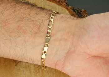 Złota bransoletka męska Figaro 5 mm – złoto 585, 21 cm  DIA-BRA-1134-585 zapięcie.jpg